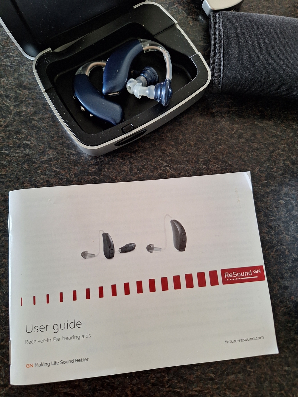 Navy Receiver-In-Ear Hearing Aids